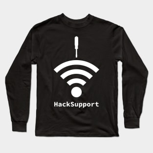 Hack-Support: A Cybersecurity Design (White) Long Sleeve T-Shirt